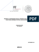 Especificación CFE U0000-30 - Pruebas A Inversores de Baja Tensión Con Capacidad Hasta 30 KW para SFV Interconectados