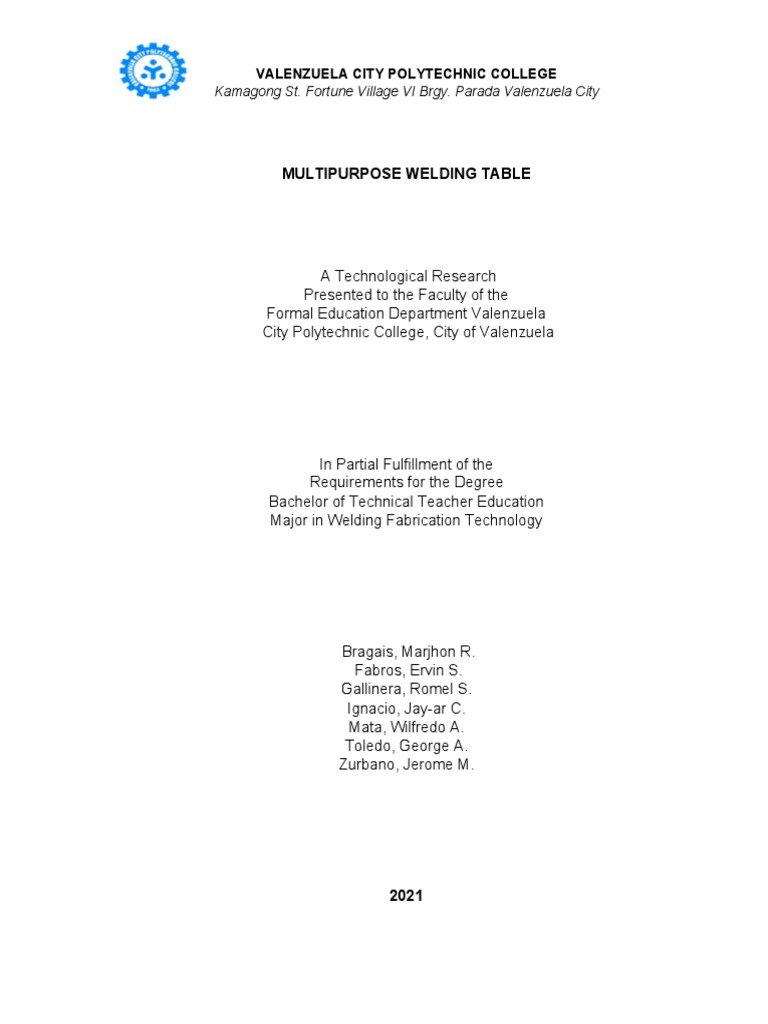 Multipurpose Welding Table Kamagong St. Fortune Village VI Brgy