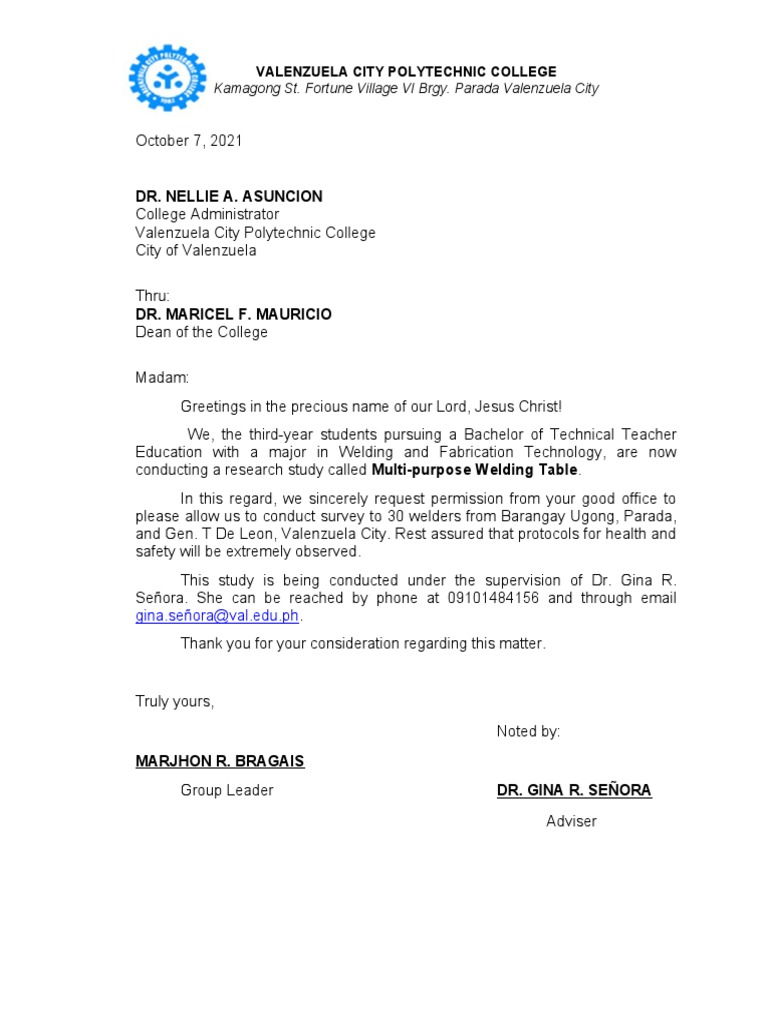 Dr. Nellie A. Asuncion Kamagong St. Fortune Village VI Brgy. Parada