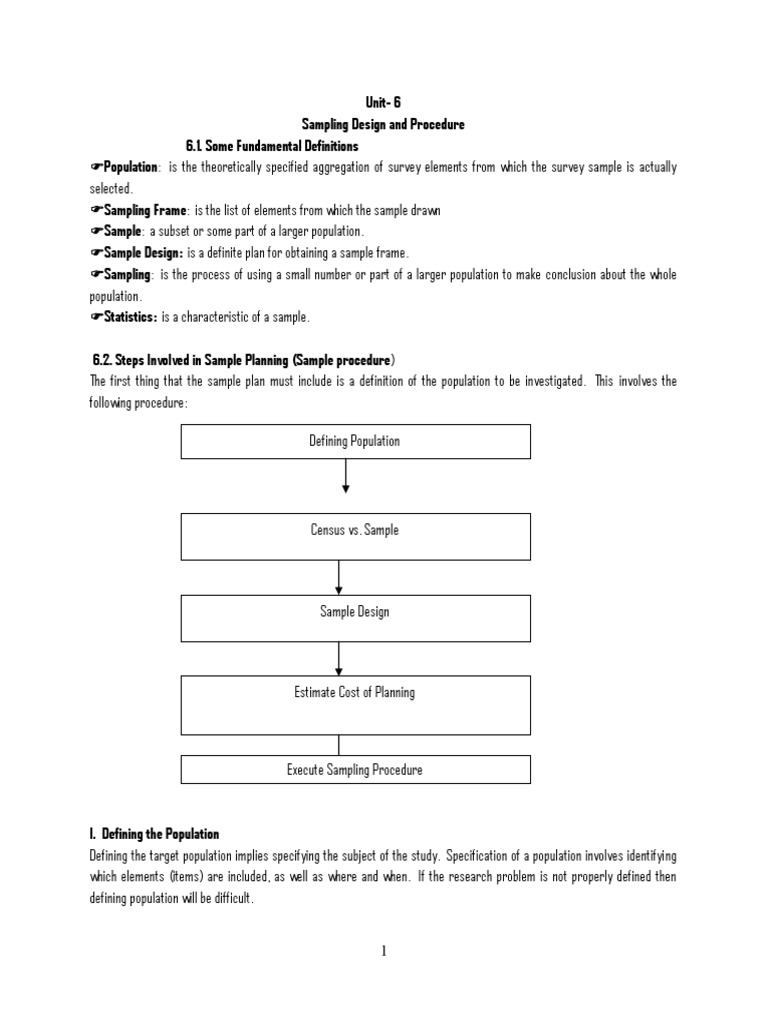 Sampling Design and Procedure Overview | PDF | Sampling (Statistics ...