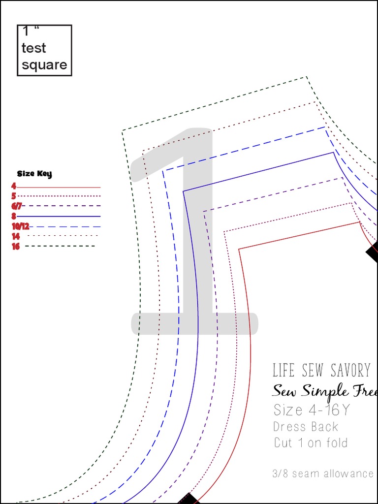 1  Test Square: Life Sew Savory Sew Simple Free Dress Pattern Size 4-16Y