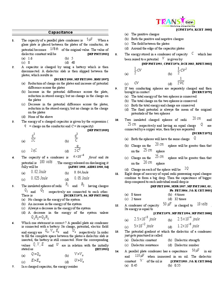 03 Assignment II | PDF | Capacitor | Dielectric