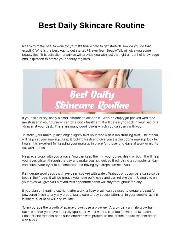 Daily Skincare Routine Essentials | PDF | Cosmetics | Human Appearance