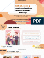 Unit 2 Lesson 3: Possessive Adjectives & Plural Be Verbs - Activity