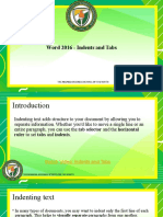 Word 2016 - Indents and Tabs