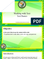 Working With Text Text Basics