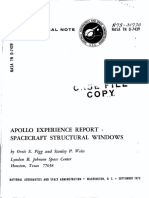 Apollo Experience Report Spacecraft Structural Windows: Nasa Technical Note