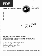 Apollo Experience Report Spacecraft Structural Windows: Nasa Technical Note