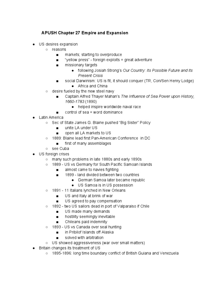 APUSH CH 27 Empire and Expansion | PDF | Hawaii | Cuba