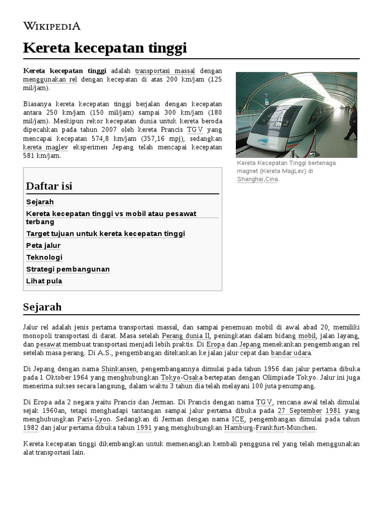 Kereta Kecepatan Tinggi Pdf