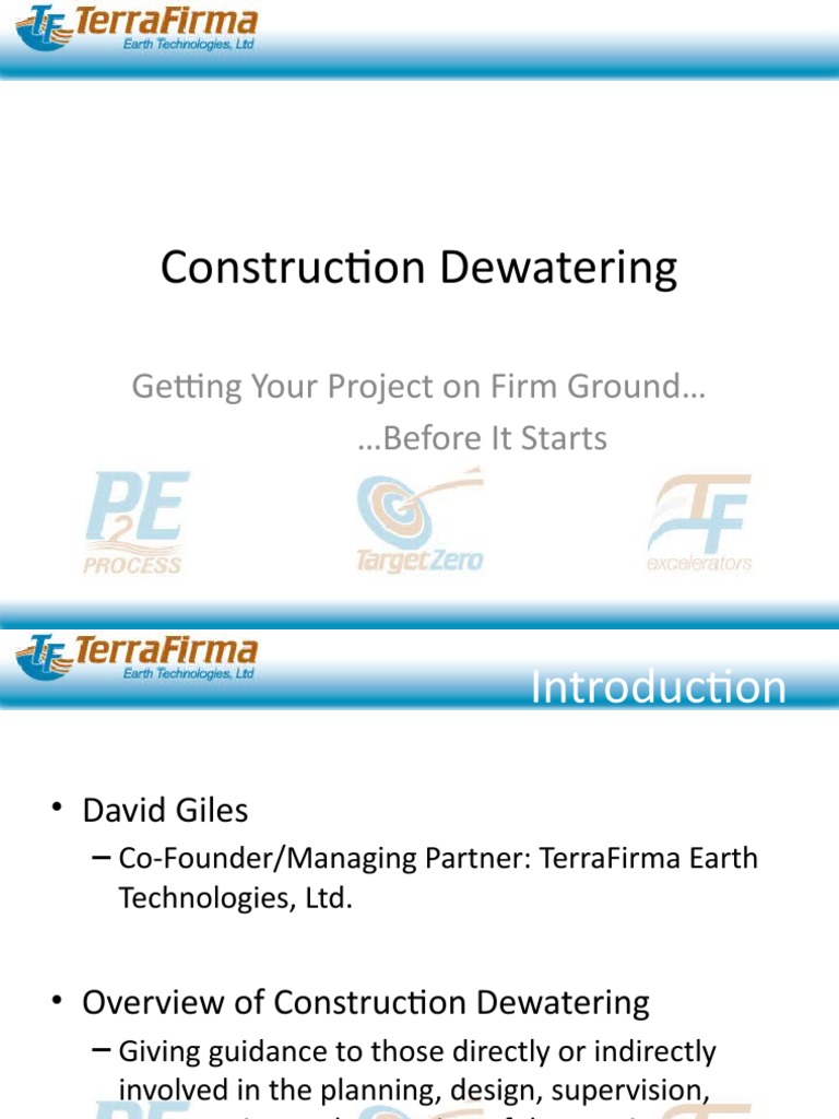 Construction Dewatering Means and Methods Presentation | PDF | Deep ...