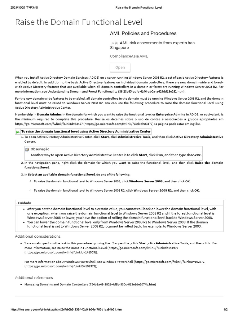Raise The Domain Functional Level | Download Free PDF | Active ...
