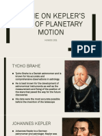 201 Brahe Kepler's Laws of Planetary Motion