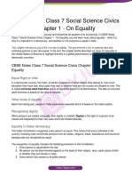 CBSE Notes Class 7 Social Science Civics Chapter 1 - On Equality