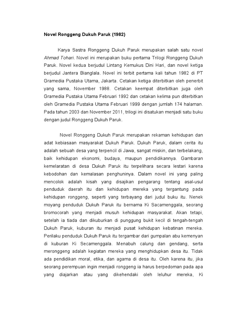 Novel Ronggeng Dukuh Paruk PDF