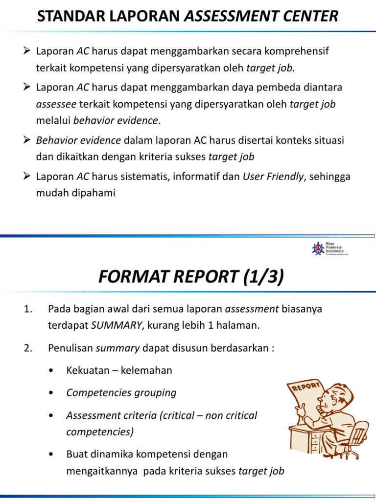 Standar Penulisan Laporan Assessment | PDF