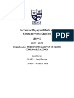 Jamnalal Bajaj Institute of Management Studies Jbims: Project Name: An Economic Analysis of Indian Consumable Alcohol