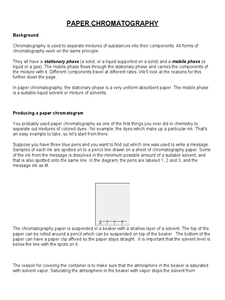 Paper Chromatography Questions PDF Chromatography Physical Chemistry