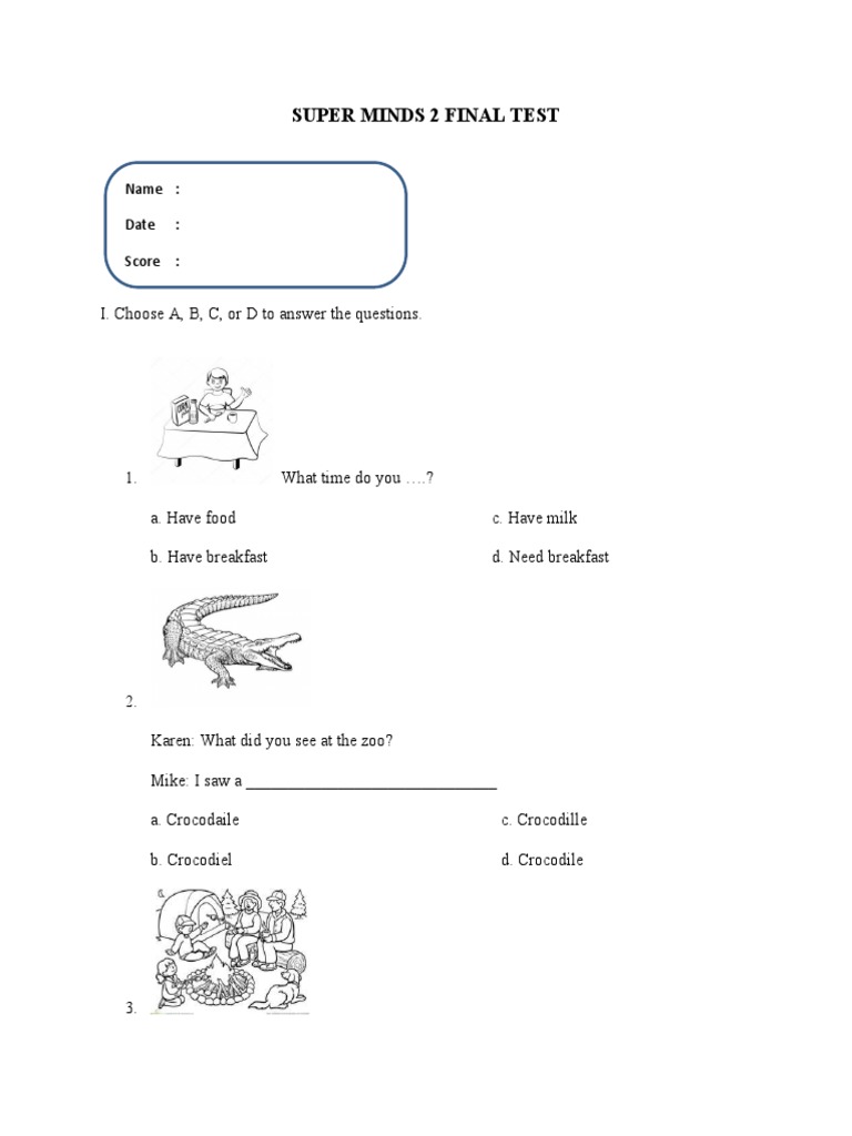 Super Minds 2 Final Test | PDF