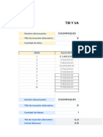 Planilla de Excel para El Calculo de Tir y Van