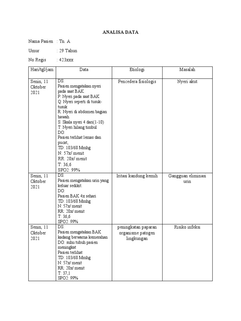 Analisa Data Tn. A Fix | PDF