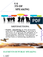 Elements of Public Speaking: Lesson 6