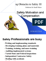 Crushing Obstacles To Safety III: Safety Motivation and Compensation
