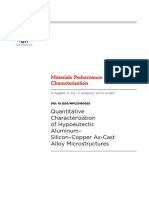 Quantitative Characterization of Hypoeutectic Aluminum-Silicon-Copper As-Cast Alloy Microstructures