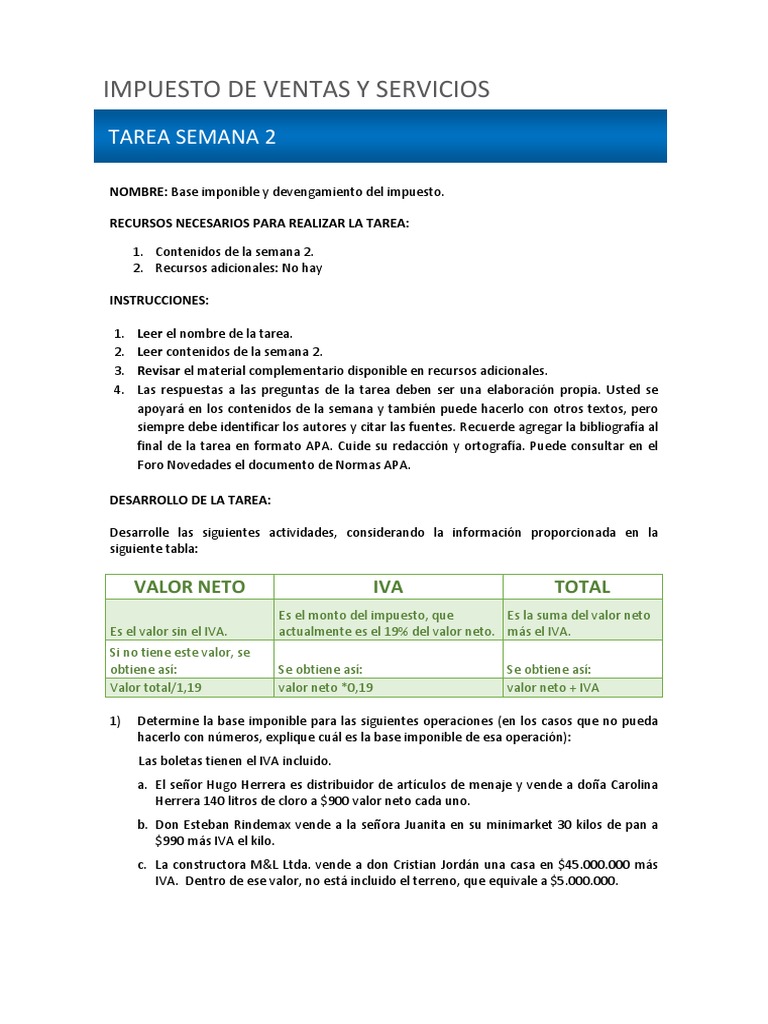 S2 Tarea IPTVS1101 | PDF | Impuesto al valor agregado | Economias