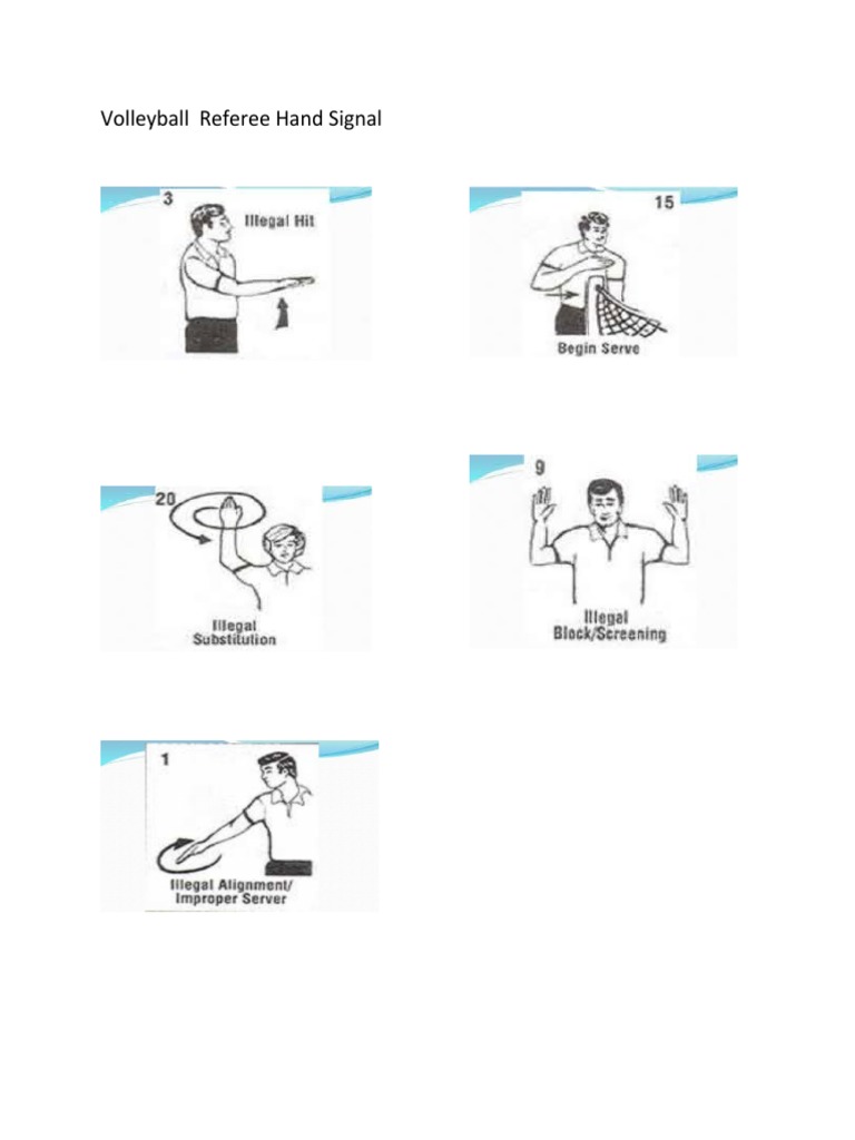 Volleyball Referee Hand Signal PDF