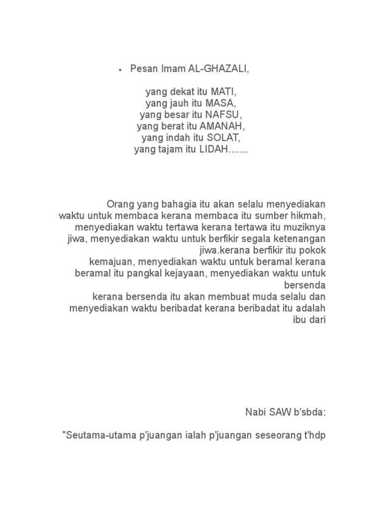Pesan Imam Al Ghazali Pdf