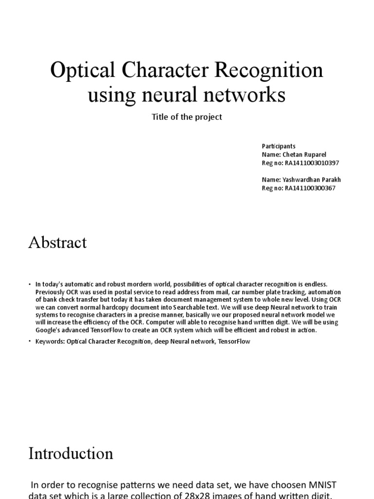 Ensemble Deep Learning Model For Optical Character Recognition – TRXP