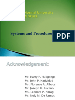 Systems and Procedures Review