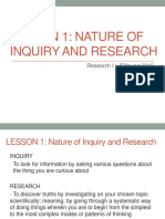 Lesson 1: Nature of Inquiry and Research