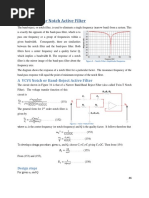 A VCVS Notch or Band-Reject Active Filter