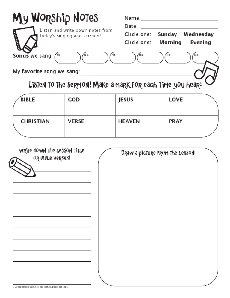 My Worship Notes For Kids Lo | PDF