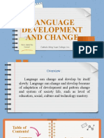 Language Development and Change: Here Starts The Lesson!