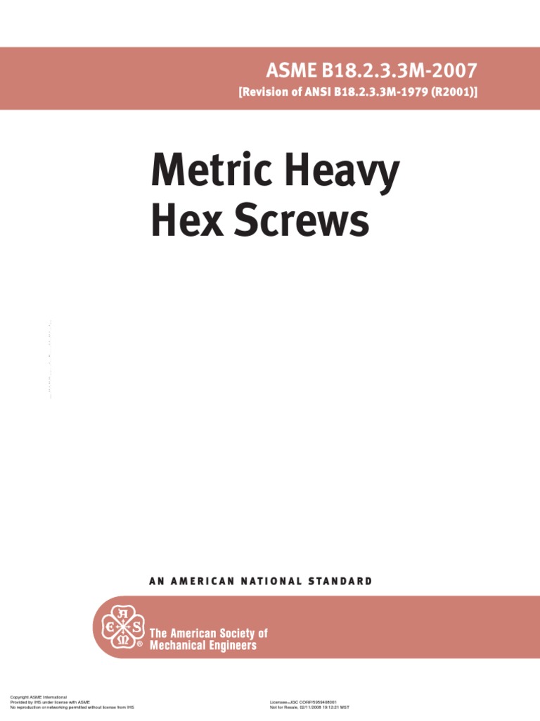 Asme b18 2 3 3m pdf screw mechanical engineering