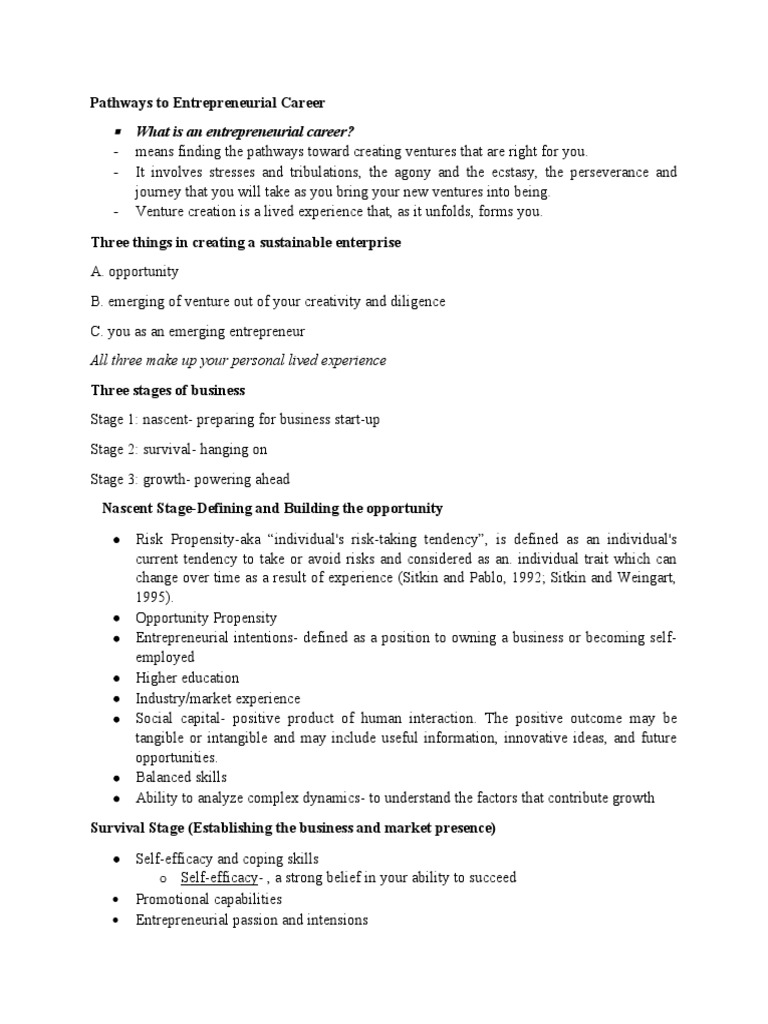 Pathways To Entrepreneurial Career | PDF | Career & Growth | Business