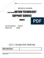 Information Technology Support Service: LO 1: Access The Internet