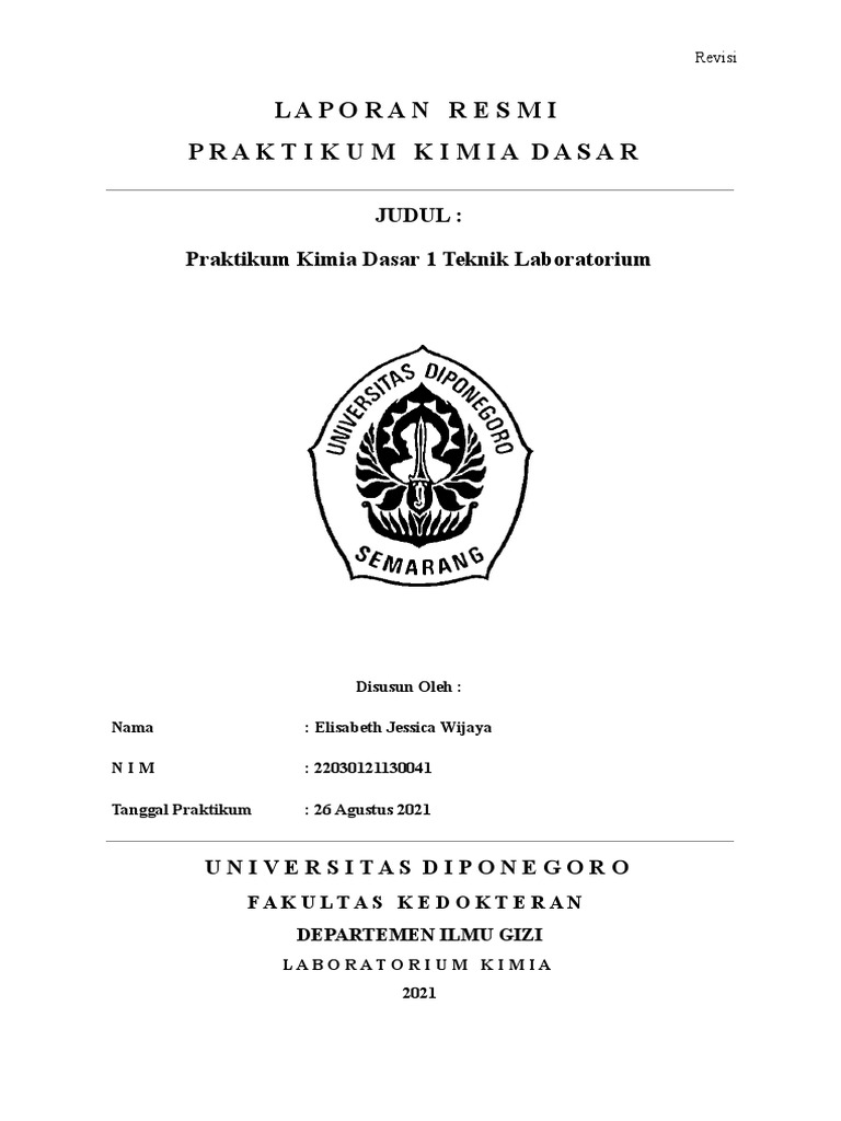 Praktikum Teknik Laboratorium Kimia | PDF