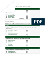 Css Subjects Detail: Essay English Islamiat Everyday Science Current Affairs Pakistan Affairs