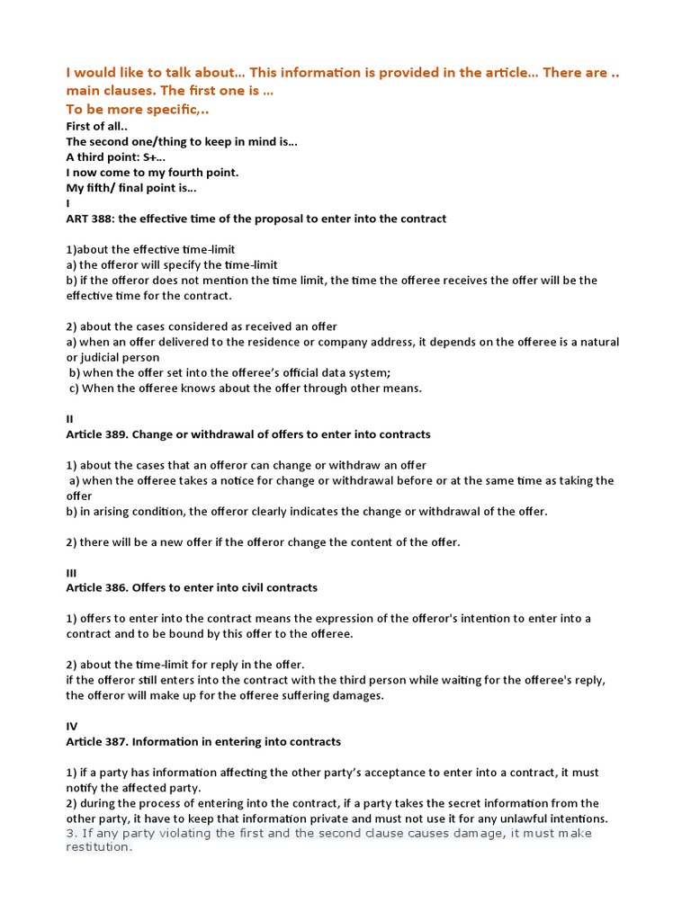 Legal Speaking 2 Pdf Offer And Acceptance Lawyer