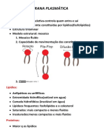 Resumo Membrana Plasmática