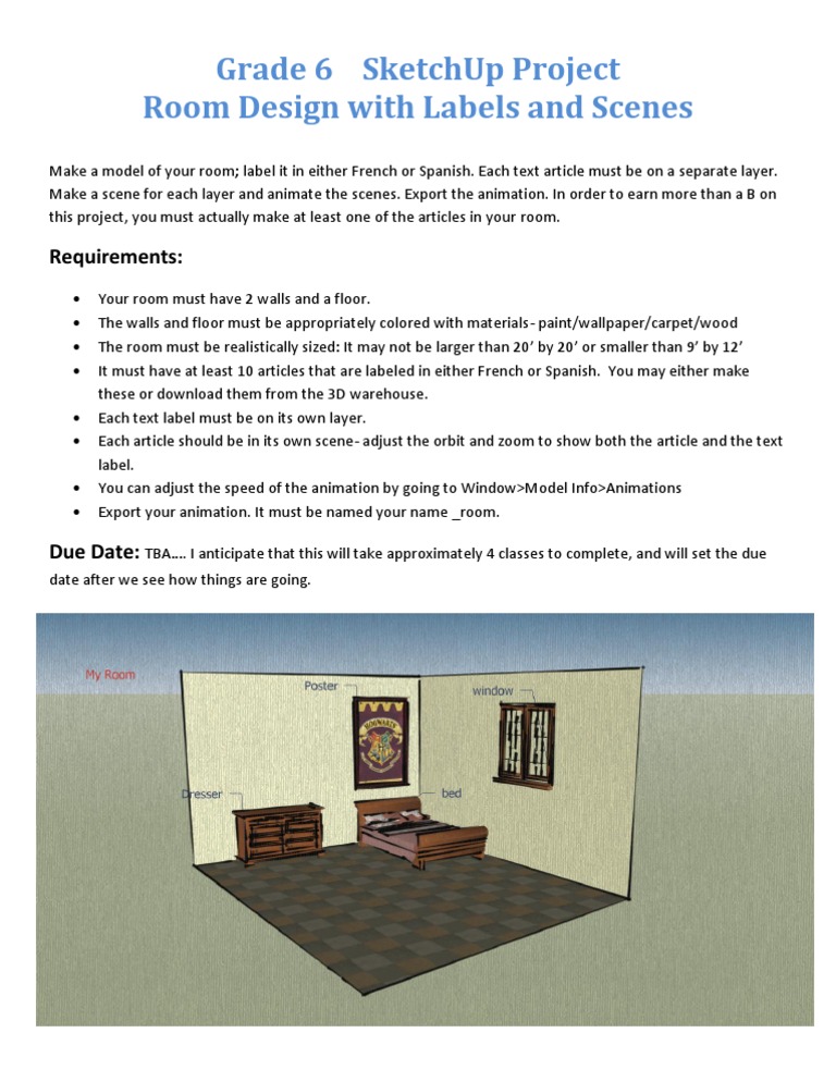 Grade 6 Room Design Project | PDF | Architectural Design | Architecture