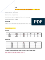 Questions SQL Oracle Selectii ENG