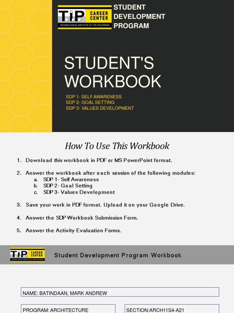 Student Development Program Workbook | PDF | Goal | Goal Setting