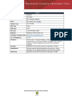 IIM Udaipur Summer Placements Company Information Form