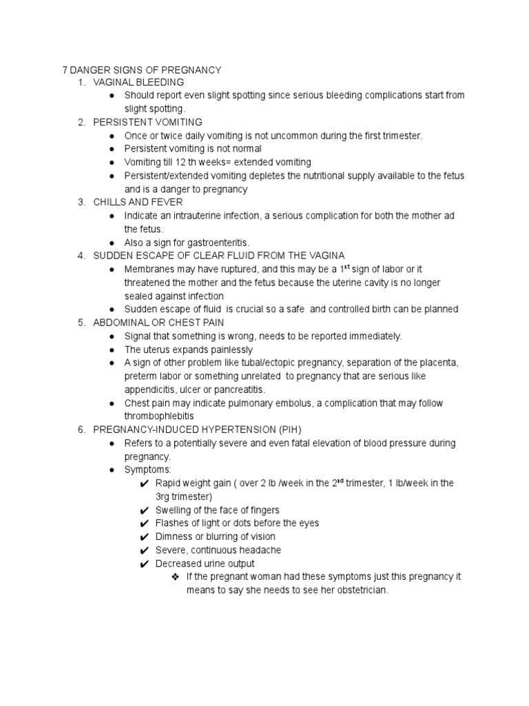7 Danger Signs of Pregnancy PDF