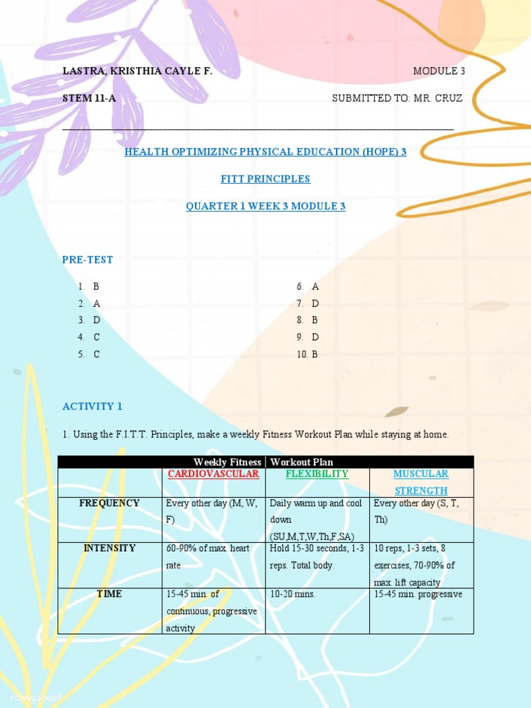 Health Optimizing Physical Education Module 2 Deped Pdf Physical